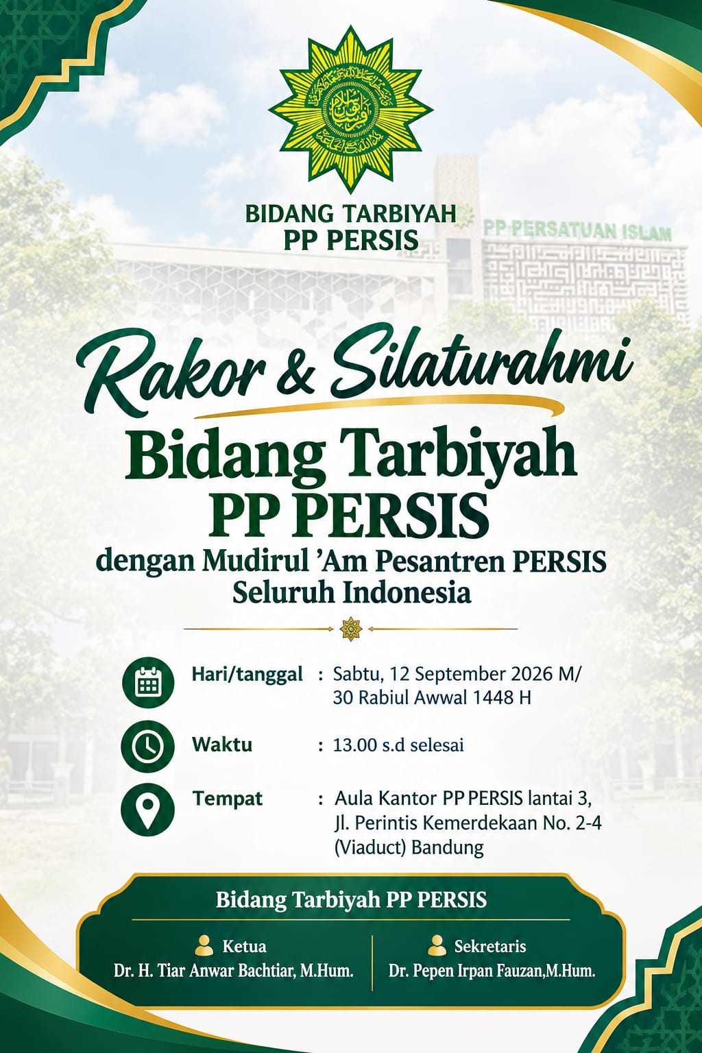 Gambar sampul Rakor dan Silaturahmi Bidang Tarbiyyah PP Persis